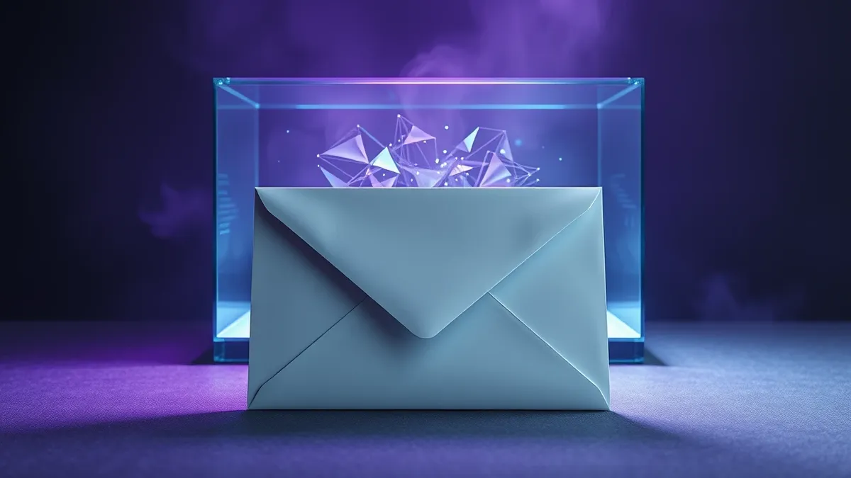 Illustration: A blank white paper envelope sits on a gray desk, its sealed flap unbroken.