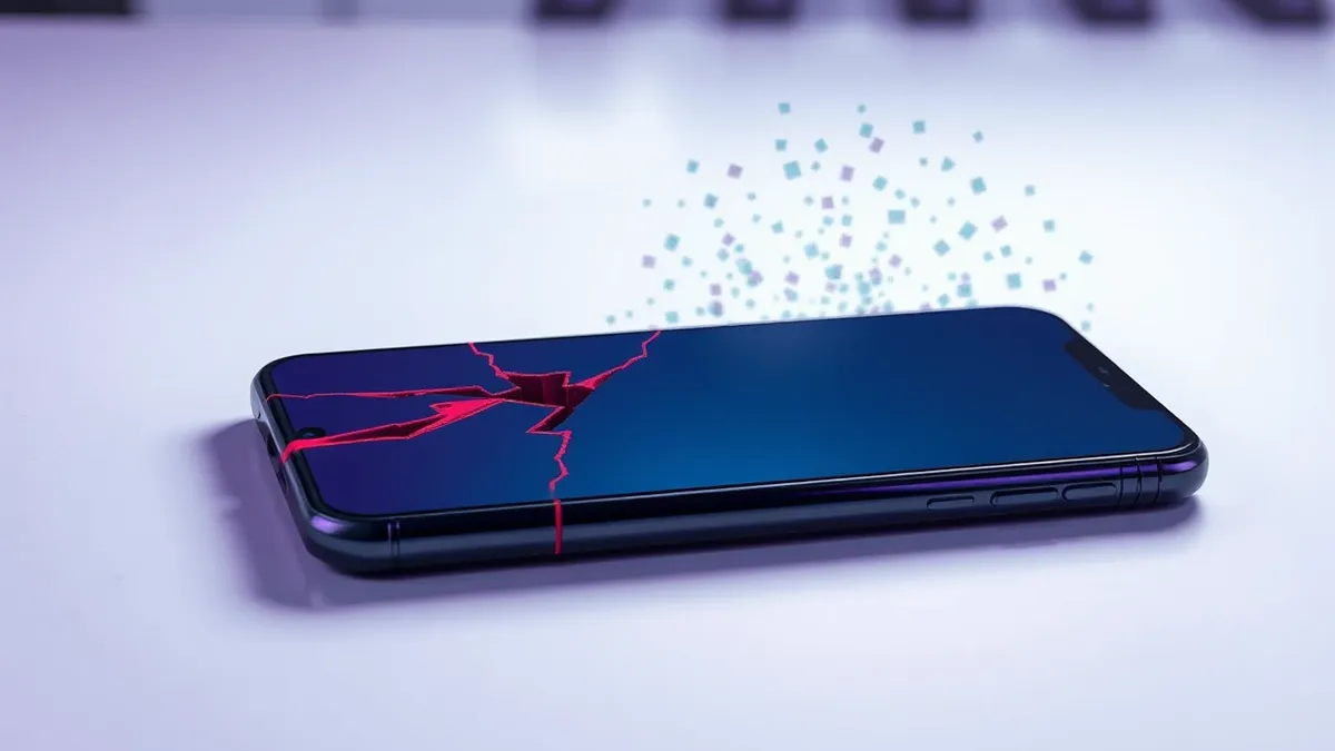 Illustration: A sleek smartphone rests on a clean white surface, its screen displaying a blank messaging interface.