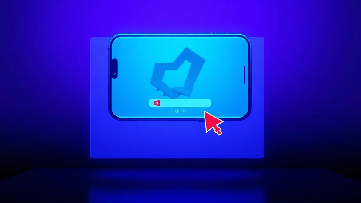 Illustration: A transparent smartphone floats above a generic browser window, its screen displaying a blurred abstract shape.