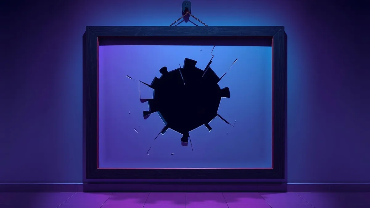 Illustration: A cracked wooden frame hangs loosely on a wall, its interior filled with jagged, mismatched puzzle pieces that refuse to fit together.